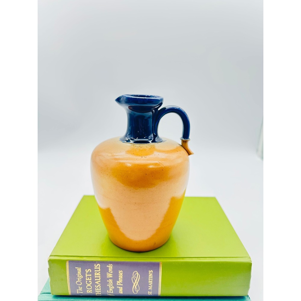 Royal Doulton 4894 Antique Stoneware Whiskey Jug Cobalt Blue Tan Salt Glaze